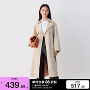 绫致Vero Moda风衣外套女2024春夏休闲百搭时尚通勤简约纯色