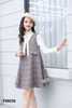 童装女童连衣裙秋冬款中大童毛衣背心，裙格子两件套时髦儿童套装