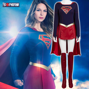 super漫DC女超人cos服 Supergirl紧身衣裙子cosplay服装定制女装