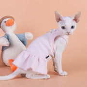 斯芬克斯无毛猫衣服德文粉色吊带，纯棉薄款连衣裙，幼猫可爱背心春夏