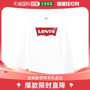 香港直邮潮奢levi's女童长袖蝙蝠，袖t恤(大童)童装