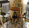 阳台桌椅户外桌椅三件套件组合酒吧咖啡休闲桌椅铁艺美式高档欧式