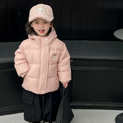 日本女童冬装羽绒服儿童白鸭绒(白鸭绒，)加厚外套宝宝洋气冬季保暖上衣