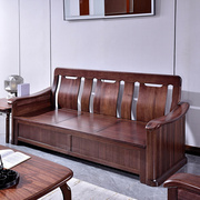 乌金木实木沙发组合客厅家用小户型现代中式沙发，夏冬两用储物沙发