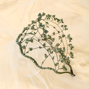 韩版夏季手工串珠发箍精致水晶编织网状新娘头箍轻奢仙女气质发饰