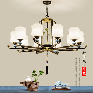 新中式吊灯创意客厅灯具莲花仿古中国风餐厅卧室吊灯酒楼工程