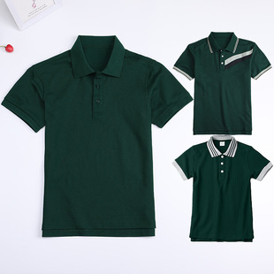 中小学生墨绿色夏季校服短袖POLO衫薄款儿童男童女童T恤英伦学院