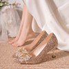 法式秀禾主婚纱两穿新娘水晶，礼服2023年婚鞋高跟订婚鞋子女鞋