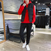 中国红色三件套运动套装，秋冬季男士卫衣，裤子马甲外套加绒加厚保暖