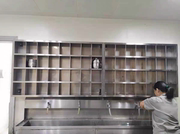 不锈钢壁挂式32格碗柜工厂食堂餐厅无门多格饭盒餐盘柜储物柜定制