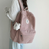 韩版双肩包女纯色灯芯绒，大学生高中生电脑旅行背包，日系原宿书包女