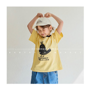 叮当森林韩国童装24夏新DR儿童大童休闲彩色小鸡短袖T恤