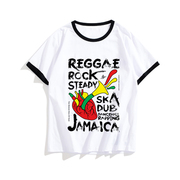 reggaerockskadubjamaica牙买加雷鬼，快乐音乐印花短袖圆领t恤