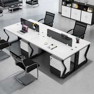 办公桌员工位简约现代职员桌办公室，桌椅组合屏风电脑桌46人隔断