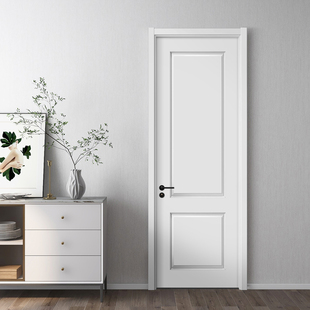 实木复合门烤漆门房门木门，室内门卧室门套装门，家用纯白定制房间门