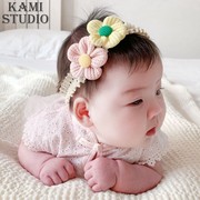 婴儿发带小清新可爱花朵发饰新生儿护囟门头饰女宝宝卤门头带