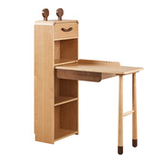 wbz7实木儿童书桌书柜组合小学生，学习桌可伸缩简约置物书架课桌椅