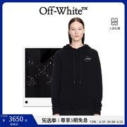 OFF-WHITE 女士亮闪星光箭头黑色合身帽衫卫衣