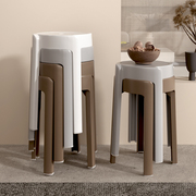 塑料凳子加厚家用现代简约耐用圆凳，餐桌备用椅子可叠放简易风车凳