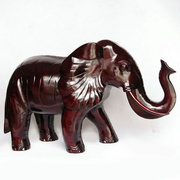 红木大象摆件 木头雕刻工艺品翘鼻吸财宝象 60厘米实木质木雕大象