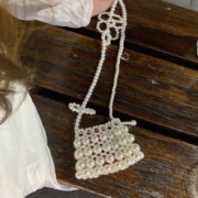 迷你小花链条珍珠包diy材料包手工自制串珠窜珠编织包珠子斜挎包