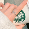 银色灵蛇锆石素圈戒指女小众，设计独特戒指，女轻奢高级感尾戒食指环