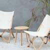 高档实木欧式艺术茶几木质工艺简约现代小圆桌沙滩椅阳台边几组装