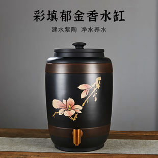 云南建水紫陶水缸家用水缸大号茶水缸抽水式净水缸老式陶瓷储水罐