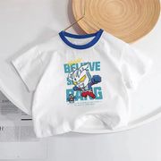 纯棉儿童短袖t恤2024夏季宝宝，卡通奥特曼超人，半袖男女童宽松上衣