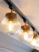 美式氛围led轨道灯玻璃家用客厅厨房2米明装滑轨复古个性照明射灯