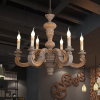 创意美式乡村法式复古实木做旧吊灯北欧别墅客厅餐厅卧室民宿灯具