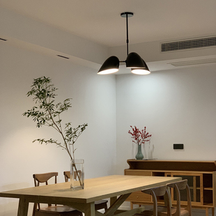 丹麦设计师现代简约客厅灯2022北欧风黑色餐厅卧室三头吊灯