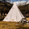 山之客金字塔棉布多人帐篷大帐篷加厚防雨户外印第安大型精致露营