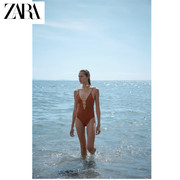 ZARA  女装 几何图露背沙滩显瘦泳衣 0167019 707