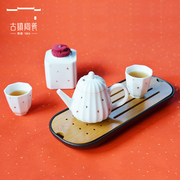 古镇陶瓷景德镇功夫茶具陶瓷茶杯，茶壶茶盘套装，家用泡茶茶器套组