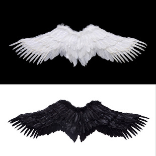 天使翅膀白色羽毛飞燕型翅膀成人，儿童表演万圣节道具，新娘花童装扮