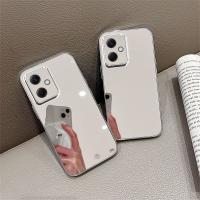 适用红米note12手机壳redminote12pro小米nt5g套not镜面，补妆por防摔redmi电镀银，noto女n0te高级感p钢化膜