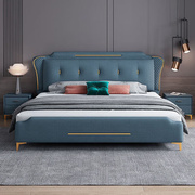 树舟科技布床双人床主卧意式轻奢大床1.8米家用软靠高箱床1.5米储