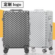 2021时尚心形铝框拉杆箱可定logo万向飞机轮行李箱复古旅行箱