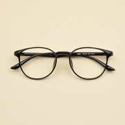 超轻TR90眼镜框韩版进口复古圆框大脸女配近视平光护目镜潮6866