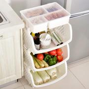 百露加厚带盖蔬菜水果厨房置物架落地收纳筐厨房用品收纳篮转角架