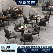 LOFT工业风桌椅组合复古清吧酒吧餐厅铁艺咖啡厅奶茶店餐饮家具