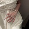 张韶涵同款编织珍珠手链，戒指女一体个性时尚小众，设计精致串珠手环