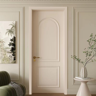杭州卧室门套装门定制木门奶油风法式烤漆门室内门实木静音房间门