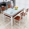 钢化玻璃餐桌椅组合家用正方形小方桌小户型厨房吃饭桌子餐厅桌椅