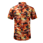 义深海夏威夷外贸款短袖衬衫夏季男士衬衫潮流休闲印花衬衣