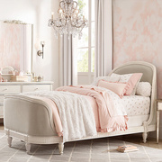 法式公主床女孩实木床儿童床，1.2米单人床1.5复古白色轻奢雕花家具