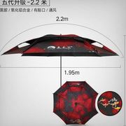 厂销金威超轻雨伞钓鱼专用太阳伞22米双层万向防雨防晒黑胶遮阳品
