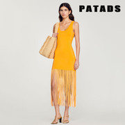 PATADS法国S家23夏季女装法式流苏下摆针织吊带连衣裙RO02963