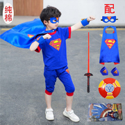 超人衣服儿童蜘蛛侠男童套装cosplEay服装童话人物幼儿园角色扮演
